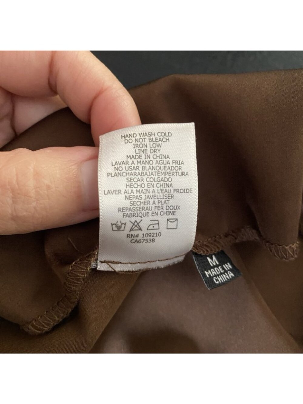 Windsor Satin Cowl Neck Midi Slip Dress M Chocolate Brown Slit Spaghetti Strap - Picture 12 of 15